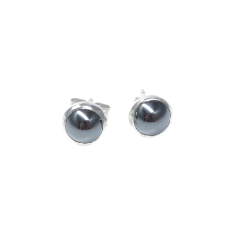 sterling silver and 5mm Hematite earrings